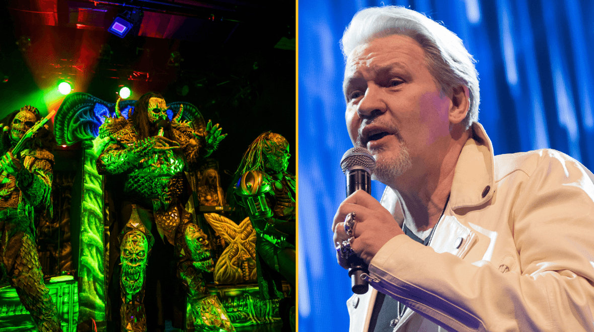 Johnny Logan duets with Lordi in performance of new rock tune