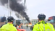 Iconic Dublin Samuel Beckett Bridge closes after big fire breaks out